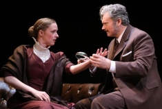 Amanda Quaid and John Ellison Conlee in The (curious case of the) Watson Intelligence. Photo by Joan Marcus.